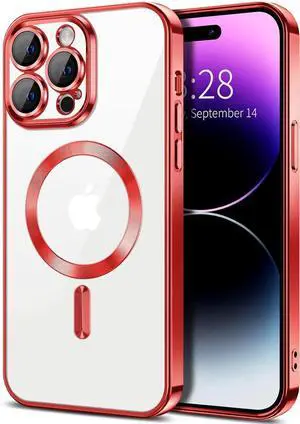 Entronix [Magnetic] Case Compatible with iPhone 14 Pro Max - [Clear Back] Luxury Glossy Cover