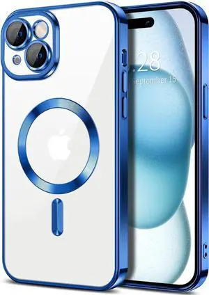 Entronix [Magnetic] Case Compatible with iPhone 15 Pro Max - [Clear Back] Luxury Glossy Cover