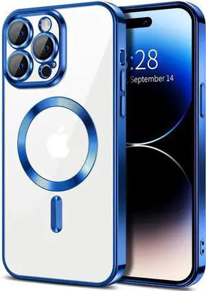 Entronix [Magnetic] Case Compatible with iPhone 15 Pro Max - [Clear Back] Luxury Glossy Cover