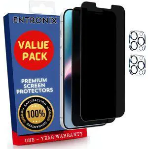 Entronix Case Screen Protector Bundle with Camera Cover Designed for iPhone 12 Pro Privacy 9H Hardness,Bubble Free Easy Install,2 PACK