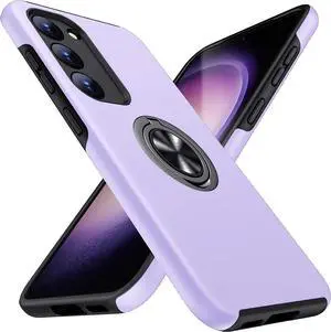 Entronix Case Designed for Galaxy S24 Heavy Duty with Built-in Kickstand, Dual Layer Protection Rotating Holder Ring, Sturdy Case
