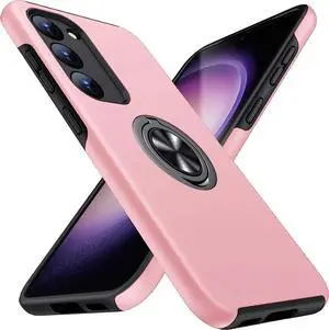 Entronix Case Designed for Galaxy S24 Plus Heavy Duty with Built-in Kickstand, Dual Layer Protection Rotating Holder Ring, Sturdy Case