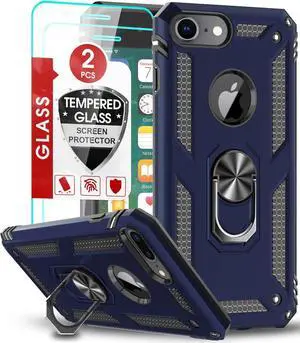 Entronix iPhone 8/7/SE Case - Guard Ring Holder & 2 Clear Screen Protectors