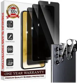 Entronix Case Privacy Screen Protector for Galaxy S24 Ultra with Camera Lens [3+2], Anti-Spy Tempered Film