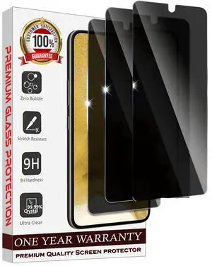 Entronix Case Privacy Screen Protector for Galaxy S22 Ultra Protector, Pack of 3 with Support Fingerprint ID Anti-Spy Tempered Film