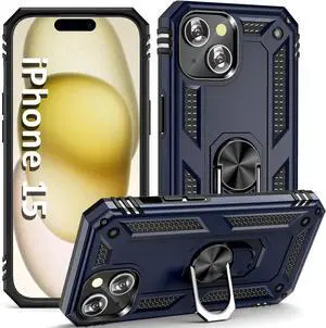 Entronix iPhone 15 Case - Guard Ring Holder, Dual Layer Protection
