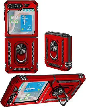 Entronix Galaxy Z Flip 5 Case - Guard Ring Holder, Dual Layer Protection
