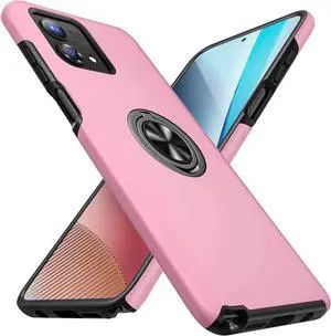 Entronix Case Designed for Moto G Power 2024 Heavy Duty Case with Built-in Kickstand, Dual Layer Protection Rotating Holder Ring, Sturdy Case