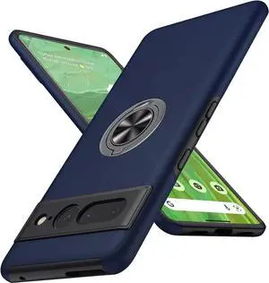 Entronix Case Designed for Pixel 7 Pro Heavy Duty with Built-in Kickstand, Dual Layer Protection Rotating Holder Ring, Sturdy Case