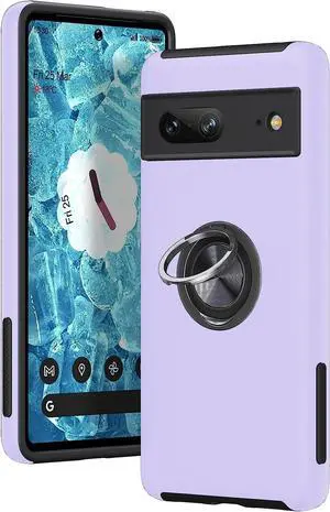 Entronix Case Designed for Pixel 7 Heavy Duty with Built-in Kickstand, Dual Layer Protection Rotating Holder Ring, Sturdy Case