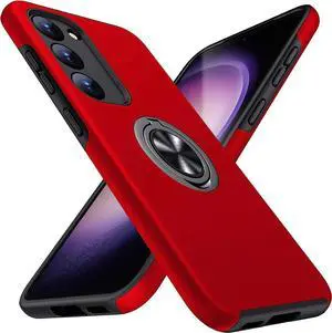Entronix Case Designed for Galaxy A25 Heavy Duty Case with Built-in Kickstand, Dual Layer Protection Rotating Holder Ring, Sturdy Case