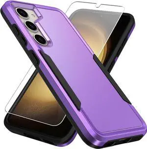 Entronix Bundle Compatible with Galaxy A15 - Soft-Touch Dual-Layer Case & 1 Clear Screen Protector