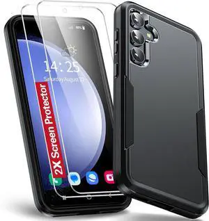 Entronix Bundle Compatible with Galaxy S23 Plus - Soft-Touch Dual-Layer Case & 2 Clear Screen Protectors