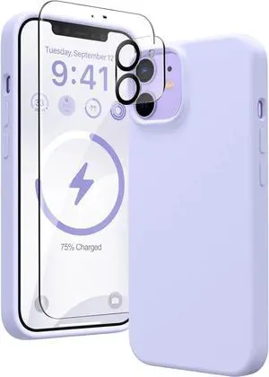 Entronix Bundle Compatible with iPhone 11 - Liquid Silicone Case, 1 Clear Screen Protector & 1 Camera Lens Protector