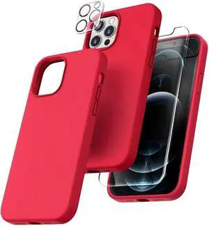 Entronix Bundle Compatible with iPhone 11 Pro Max - Liquid Silicone Case, 1 Clear Screen Protector & 1 Camera Lens Protector