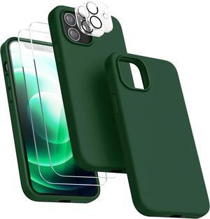 Entronix Bundle Compatible with iPhone 12 Mini - Liquid Silicone Case, 2 Clear Screen Protector & 2 Camera Lens Protectors