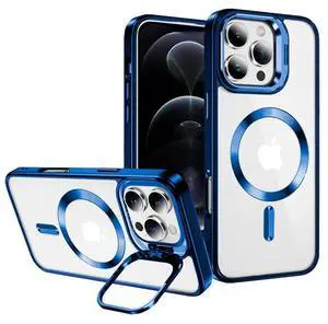 Entronix [Magnetic] Case Compatible with iPhone 16 Pro Max - [Clear Back] Glossy Cover w/ Cam Stand