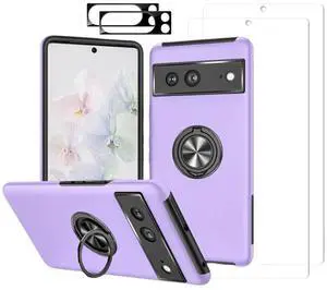 Entronix Bundle Compatible with Pixel 8 Pro - 360º Circular Ring Gripstand Case, 2 Clear Screen Protectors & 2 Camera Lens Protectors