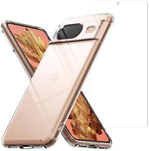 Entronix Bundle Compatible with Pixel 8 - Clear Case, 1 Clear Screen Protector & 1 Camera Lens Protector