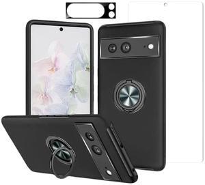 Entronix Bundle Compatible with Pixel 8 - 360º Circular Ring Gripstand Case, 1 Clear Screen Protector & 1 Camera Lens Protector