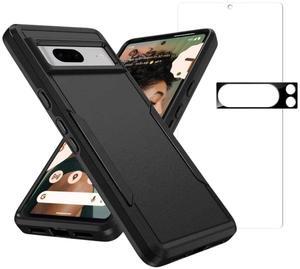 Entronix Bundle Compatible with Pixel 8 - Soft-Touch Dual-Layer Case, 1 Clear Screen Protector & 1 Camera Lens Protector