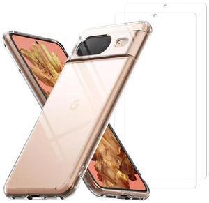 Entronix Bundle Compatible with Pixel 8 - Clear Case, 2 Clear Screen Protectors & 2 Camera Lens Protectors