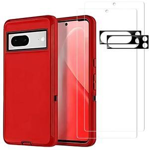 Entronix Bundle Compatible with Pixel 8 - Heavy Duty Case, 2 Clear Screen Protectors & 2 Camera Lens Protectors