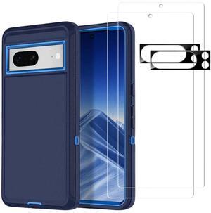 Entronix Bundle Compatible with Pixel 8 - Heavy Duty Case, 2 Clear Screen Protectors & 2 Camera Lens Protectors