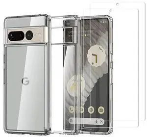 Entronix Bundle Compatible with Pixel 7 Pro - Clear Case & 2 Clear Screen Protectors