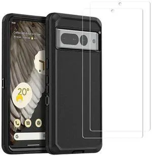 Entronix Bundle Compatible with Pixel 7 Pro - Heavy Duty Case & 2 Clear Screen Protectors