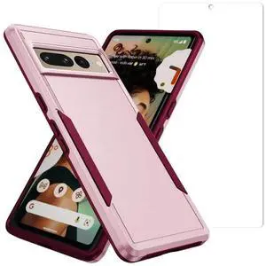 Entronix Bundle Compatible with Pixel 7 Pro - 360º Circular Ring Gripstand Case & 2 Clear Screen Protectors