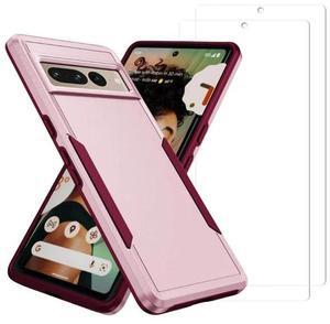 Entronix Bundle Compatible with Pixel 7 Pro - Soft-Touch Dual-Layer Case & 2 Clear Screen Protector