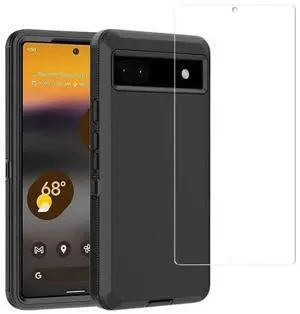 Entronix Bundle Compatible with Pixel 6a - Heavy Duty Case & 1 Clear Screen Protector