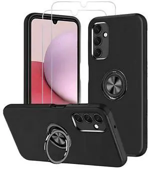 Entronix Bundle Compatible with Galaxy A16 - 360º Circular Ring Gripstand Case & 2 Clear Screen Protectors