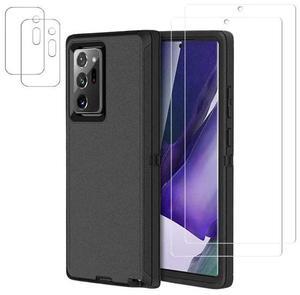 Entronix Bundle Compatible with Galaxy Note 20 Ultra - Heavy Duty Case, 2 Clear Screen Protectors & 2 Camera Lens Protectors