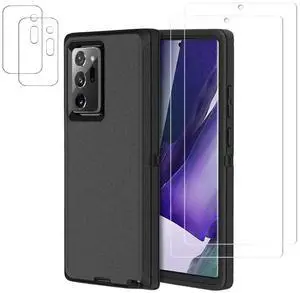 Entronix Bundle Compatible with Galaxy Note 10 - Heavy Duty Case & 2 Clear Screen Protectors