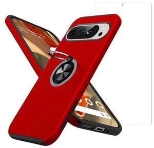 Entronix Bundle Compatible with Pixel 9 Pro XL - 360º Circular Ring Gripstand Case & 1 Clear Screen Protector