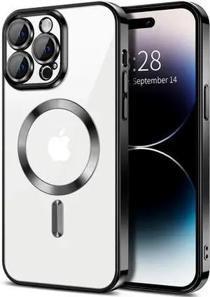 Entronix [Magnetic] Case Compatible with iPhone 15 Pro - [Clear Back] Luxury Glossy Cover