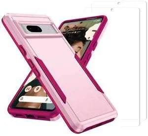 Entronix Bundle Compatible with Pixel 9 - Soft-Touch Dual-Layer Case & 2 Clear Screen Protectors