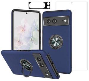 Entronix Bundle Compatible with Pixel 8 Pro - 360º Circular Ring Gripstand Case, 1 Clear Screen Protector & 1 Camera Lens Protector