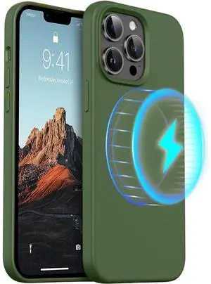 Entronix [Magnetic] Case Compatible with iPhone 13 Pro Max - Soft-Touch Liquid Silicone