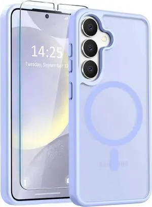 Entronix Bundle Compatible with Galaxy S25 - [Magnetic] Translucent Matte Case & 1 Clear Screen Protector