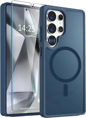 Entronix Bundle Compatible with Galaxy S25 Ultra - [Magnetic] Translucent Matte Case & 1 Clear Screen Protector