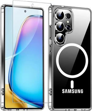 Entronix Bundle Compatible with Galaxy S25 Ultra - [Magnetic] Clear Case & 1 Clear Screen Protector