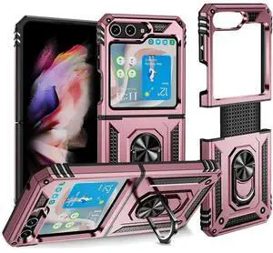 Entronix Case Compatible with Galaxy Z Flip 6 - Dual-Layer Guard Gripstand