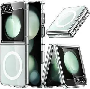 Entronix [Magnetic] Case Compatible with Galaxy Z Flip 6 - [Hard Back] Slim Clear