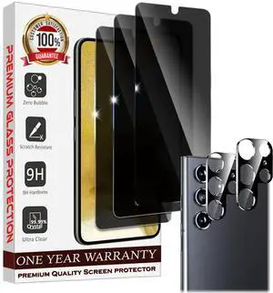 Entronix Anti-Spy Privacy Screen Protector & Camera Lens Protector Compatible with Galaxy S25 Ultra - 6-Piece Combo