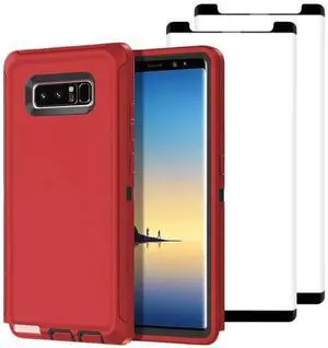 Entronix Bundle Compatible with Galaxy Note 9 - Heavy Duty Case & 2 Clear Screen Protectors