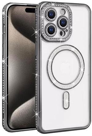 Entronix [Magnetic] Case Compatible with iPhone 14 Pro Max - [Clear Back] Luxury Diamonds