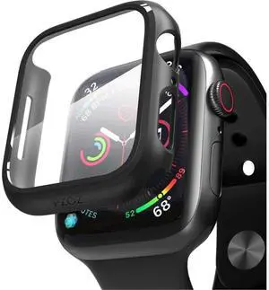 Entronix Case Compatible with iWatch Series 6/5/4/SE, 44mm - Hard Cover w/ Built-In Screen Protector